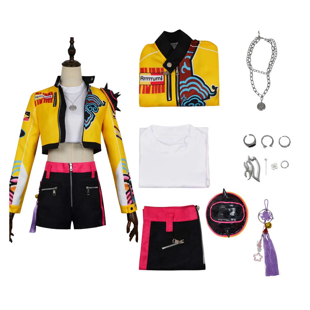 K-P:DH Rumi Cosplay Costume Coat Pant Fancy Dress Kid Women Carnival Party Girl - Picture 21 of 31