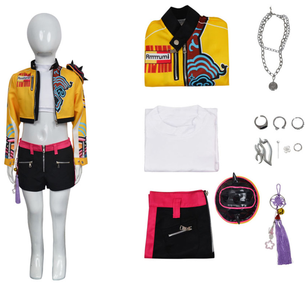 K-P:DH Rumi Cosplay Costume Coat Pant Fancy Dress Kid Women Carnival Party Girl - Picture 22 of 31