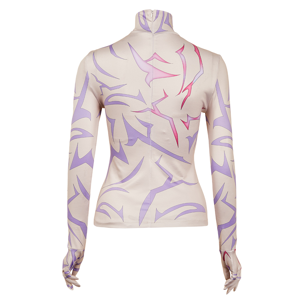 K-P:DH Rumi/Jinu Cosplay Costume Purple Demonic Patterns Tops Shirts Book Week - Picture 15 of 24