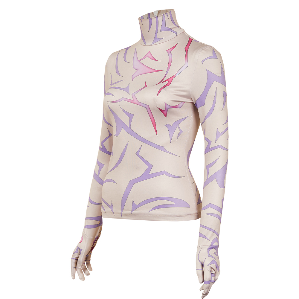 K-P:DH Rumi/Jinu Cosplay Costume Purple Demonic Patterns Tops Shirts Book Week - Picture 14 of 24