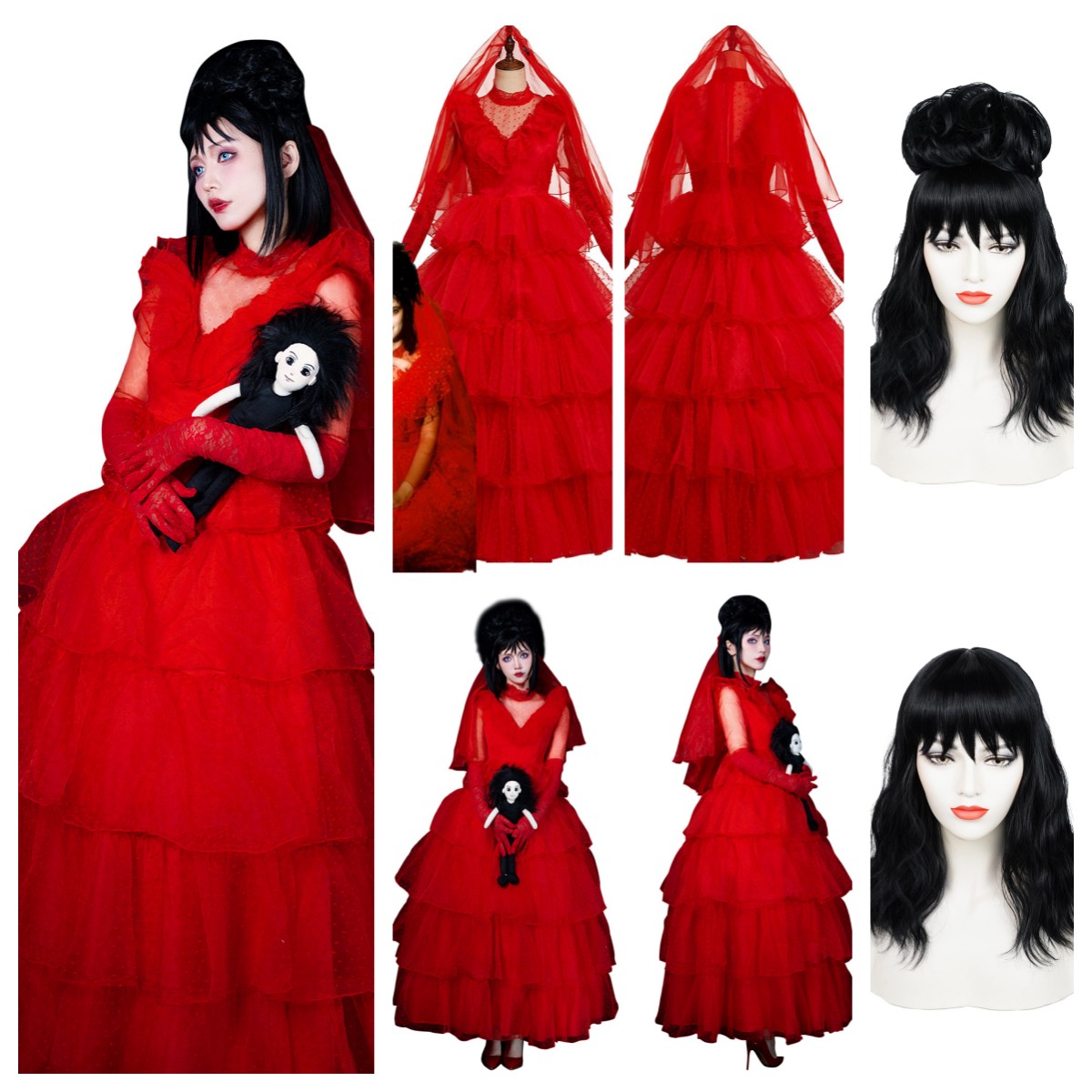 Beetle 2:Bride Lydia/Groom Beetle Adam Maitland CosPLAY Wedding uniform+Wig set - Picture 9 of 50