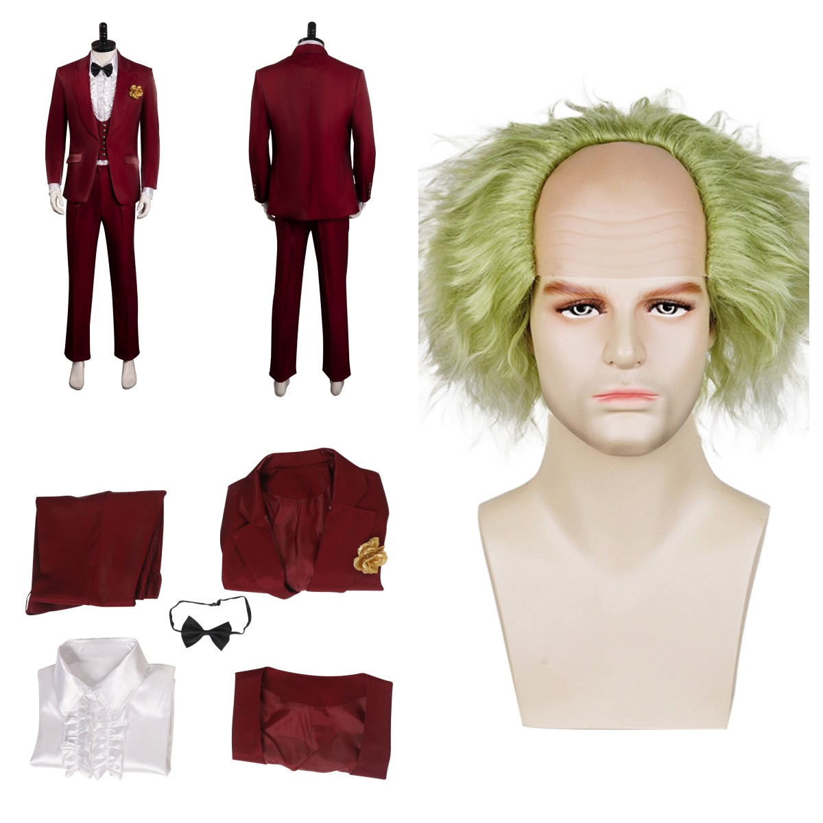 Beetle 2:Bride Lydia/Groom Beetle Adam Maitland CosPLAY Wedding uniform+Wig set - Picture 24 of 50