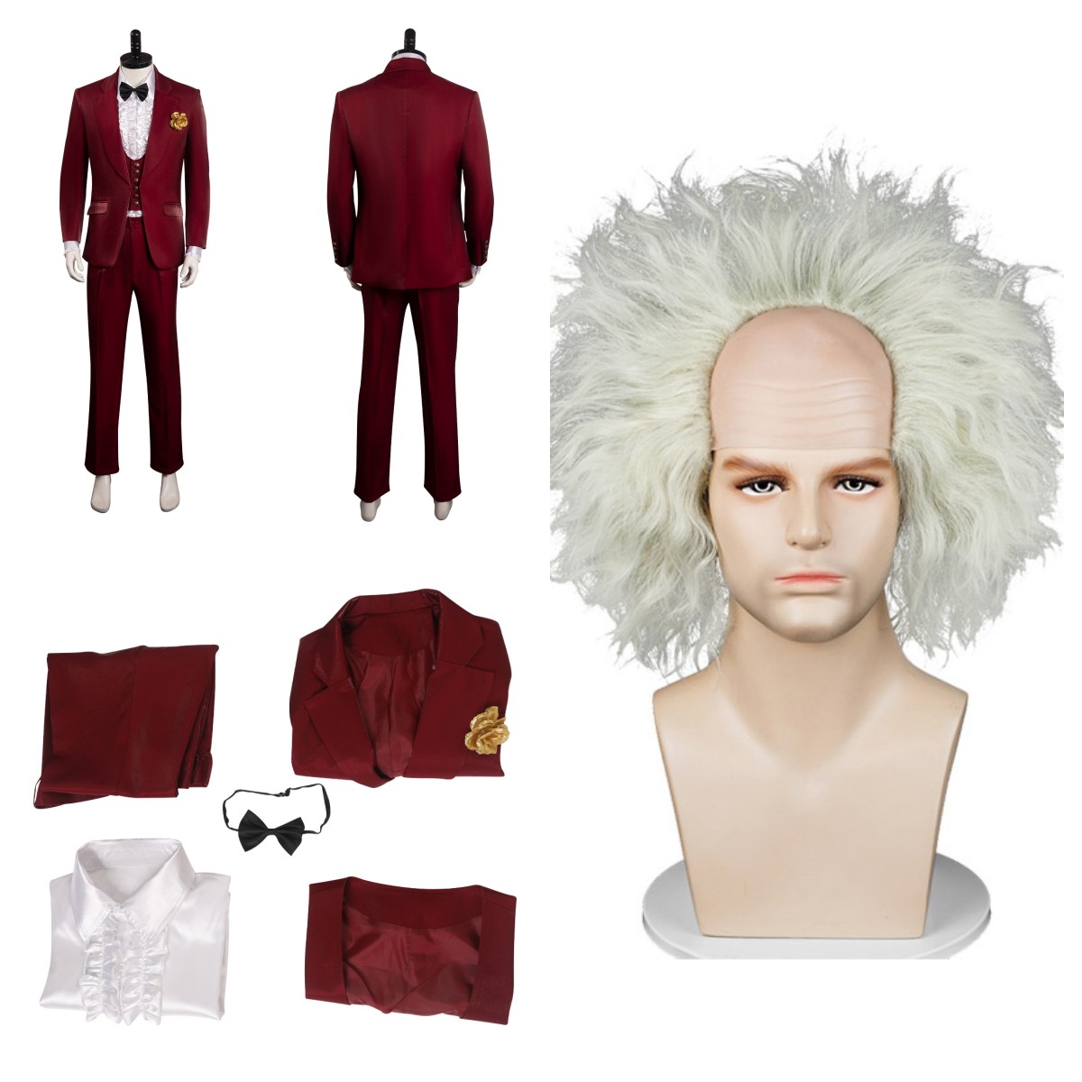 Beetle 2:Bride Lydia/Groom Beetle Adam Maitland CosPLAY Wedding uniform+Wig set - Picture 30 of 50