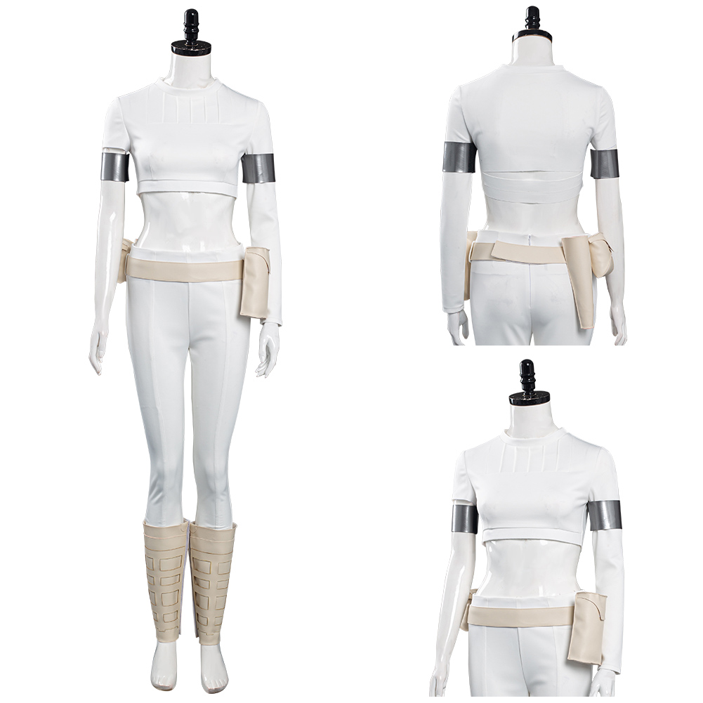Star Wars Queen Padmé Naberrie Amidala White suit Cloak Blaster Gun prop fullset - Picture 8 of 26