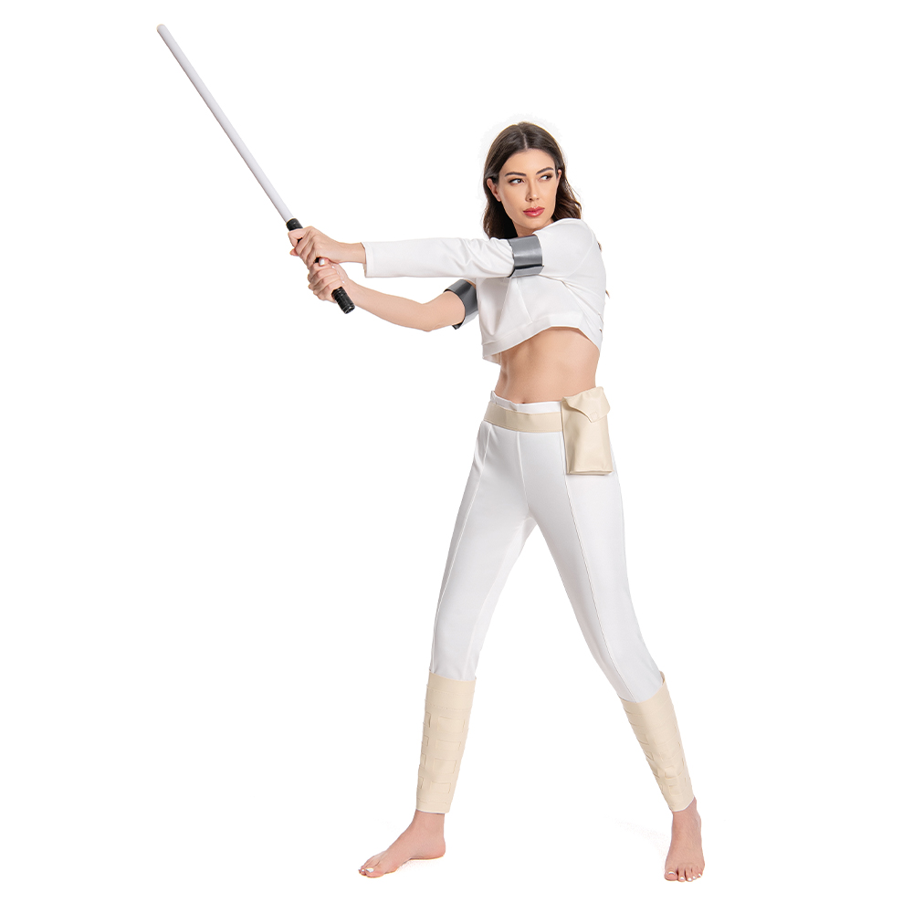 Star Wars Queen Padmé Naberrie Amidala White suit Cloak Blaster Gun prop fullset - Picture 11 of 26