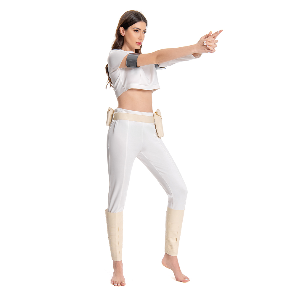 Star Wars Queen Padmé Naberrie Amidala White suit Cloak Blaster Gun prop fullset - Picture 10 of 26