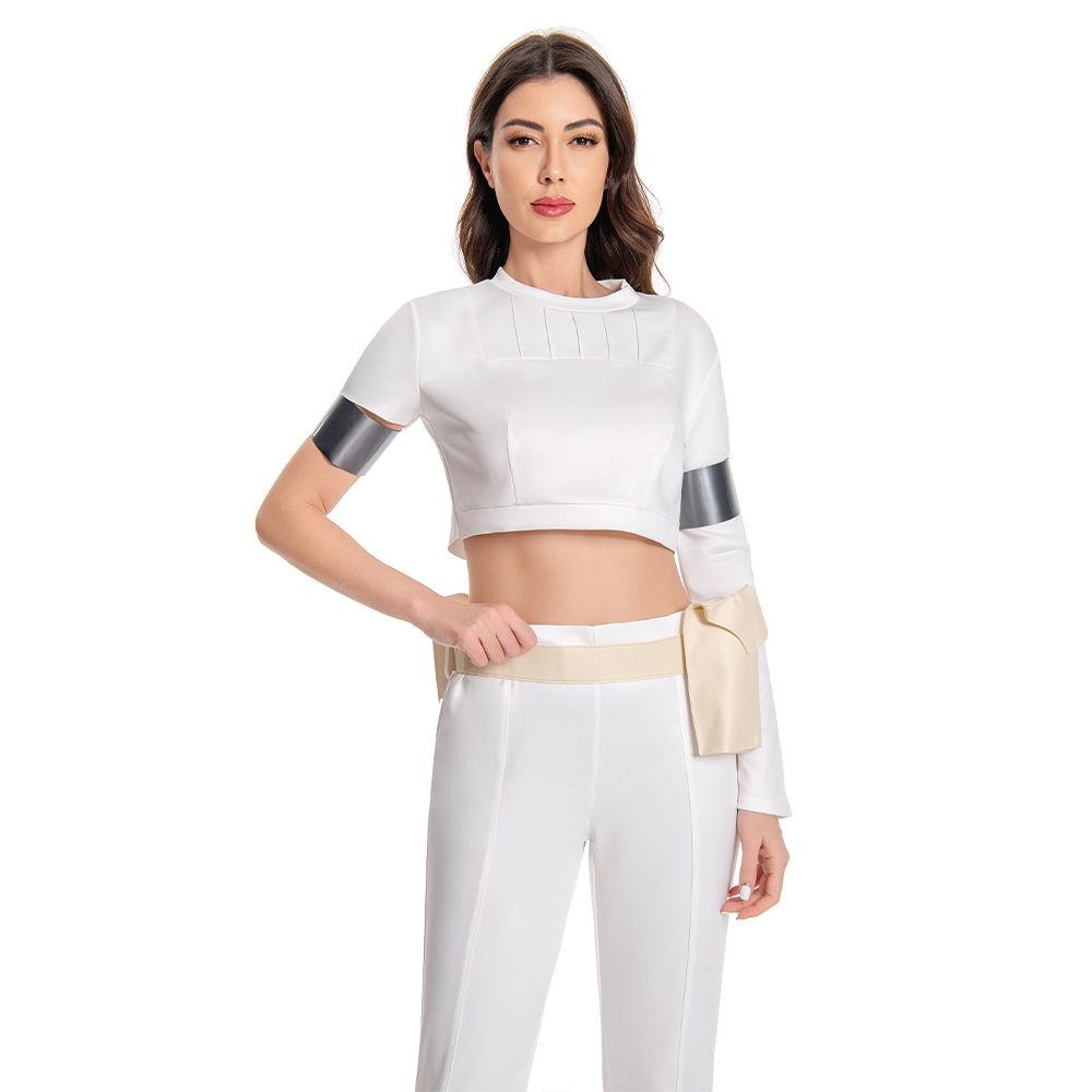Star Wars Queen Padmé Naberrie Amidala White suit Cloak Blaster Gun prop fullset - Picture 12 of 26