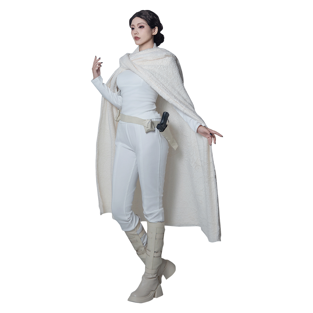 Star Wars Queen Padmé Naberrie Amidala White suit Cloak Blaster Gun prop fullset - Picture 20 of 26