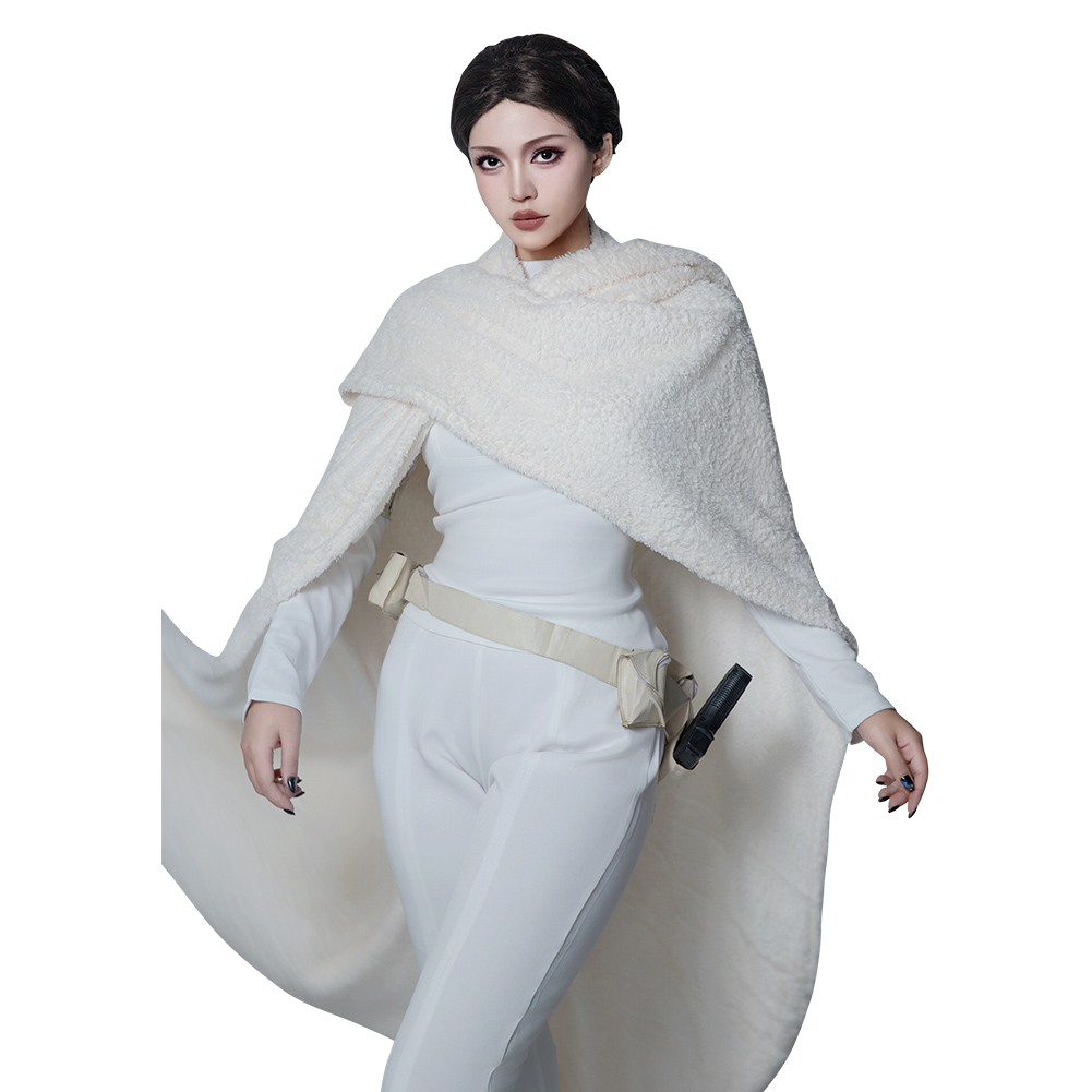 Star Wars Queen Padmé Naberrie Amidala White suit Cloak Blaster Gun prop fullset - Picture 25 of 26