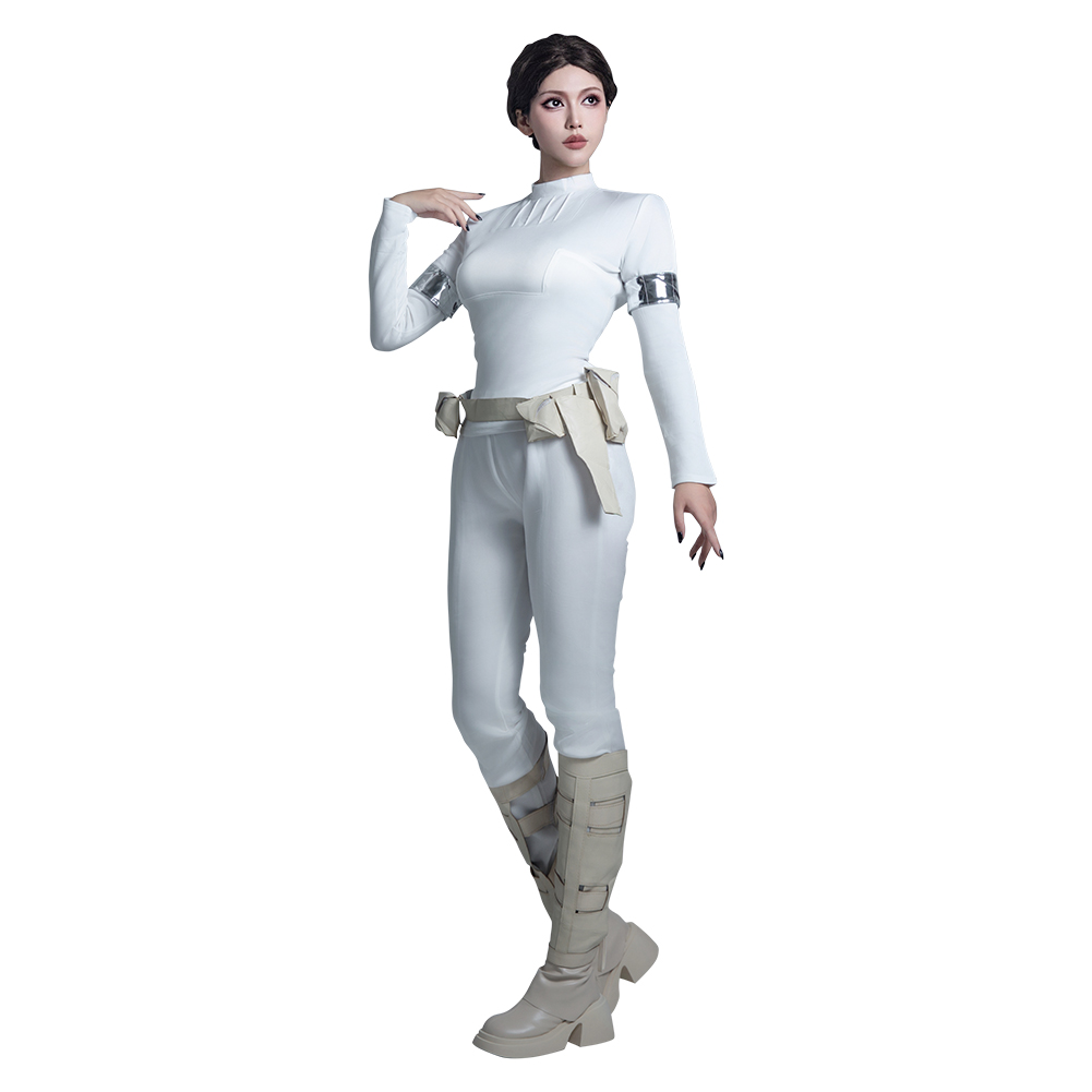 Star Wars Queen Padmé Naberrie Amidala White suit Cloak Blaster Gun prop fullset - Picture 24 of 26