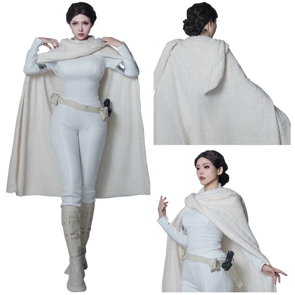 Star Wars Queen Padmé Naberrie Amidala White suit Cloak Blaster Gun prop fullset - Picture 17 of 26