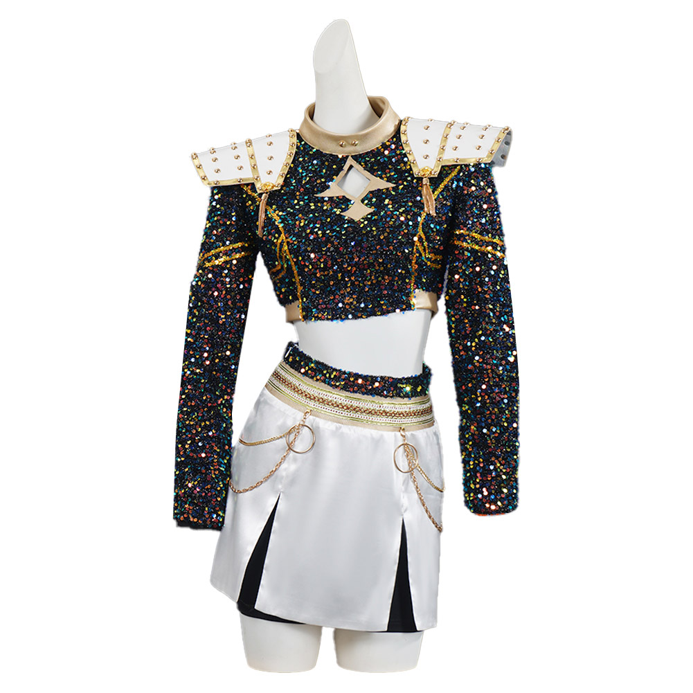 Kids Girls Mira Rumi Zoey Cosplay Costume Halloween Party Black Dress Tops Suits - Picture 13 of 22