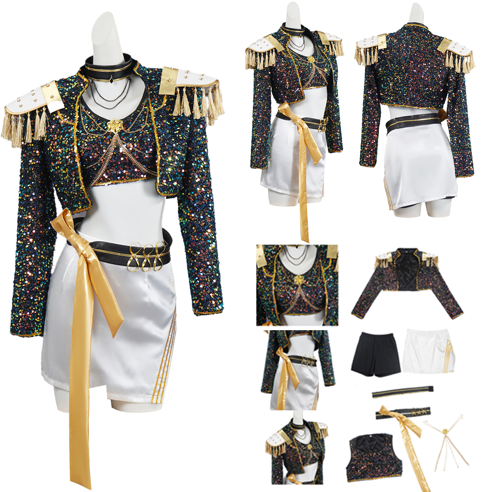 Kids Girls Mira Girl Group Idol Cosplay Costume Golden Halloween Carnival  Skirts | eBay