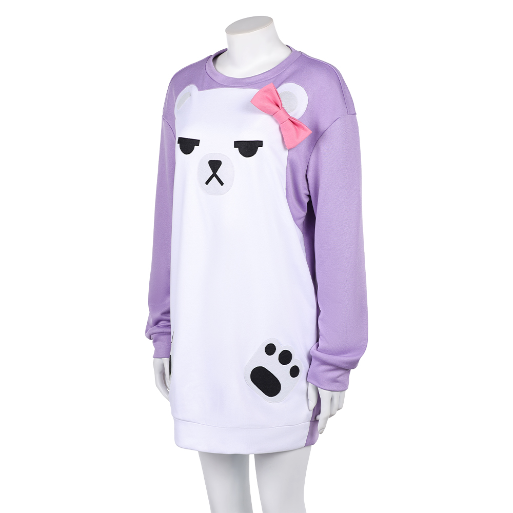 Korean superstar Mira Purple Bear Long Sleeve Pajamas+Demon Idol Mira Stage Wig - Picture 14 of 23