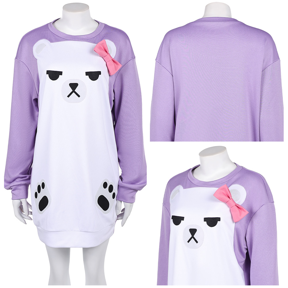 Korean superstar Mira Purple Bear Long Sleeve Pajamas+Demon Idol Mira Stage Wig - Picture 18 of 23