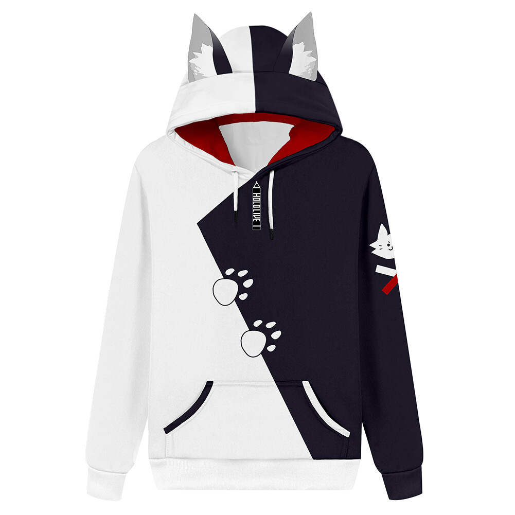 Hololive VTuber Ookami Mio Cosplay Hoodie Casual Streetwear
