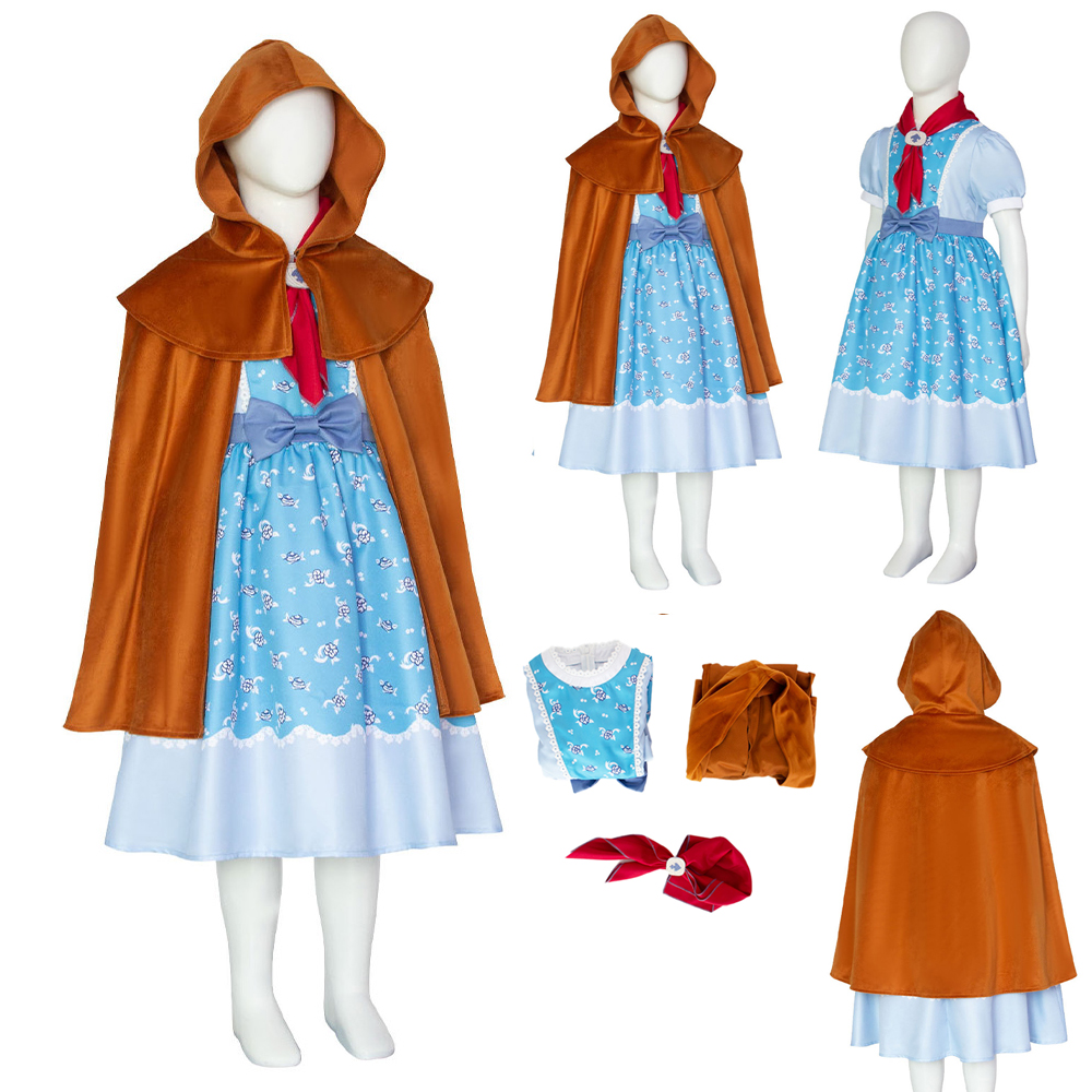 Girls Holly Wheeler Cosplay Costume Halloween Party Outfit Dress Cloak Kids Suit