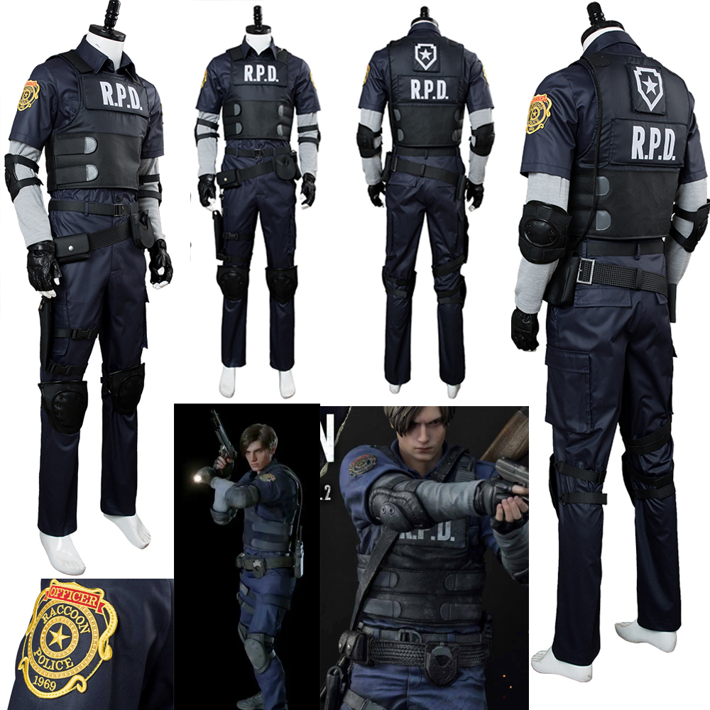 Leon Scott Kennedy Police Cosplay Costume Biohazard Re:2 Resident