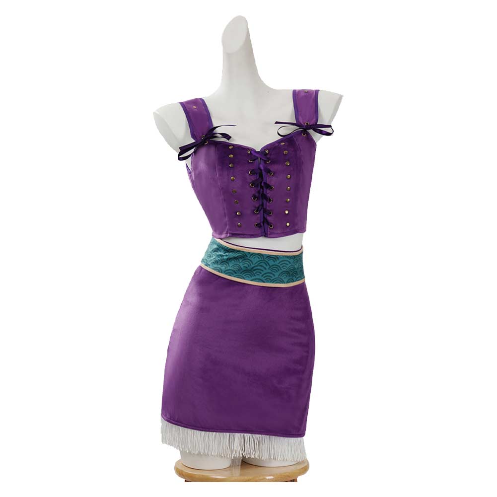 robin purple dress Nico Robin 15th Anniversary Cosplay Costume - Complete Set with Hat