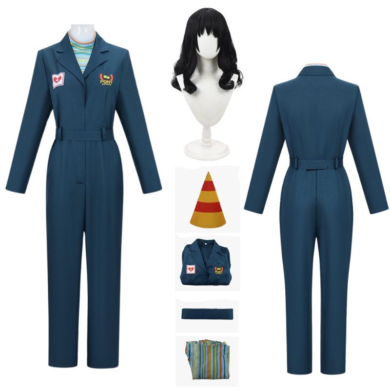Anya Women Horror uniform Cosplay Costume Wig set Halloween Anya Fancy Dress