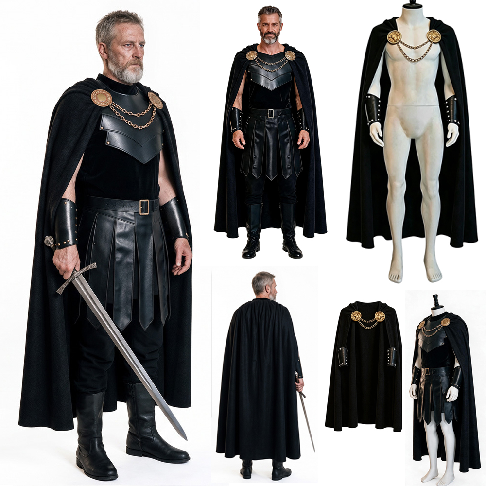 Ody King Agamemnon Knight Cosplay Halloween Cloak Medieval Uniform Suit Full Set - Produktbild 2